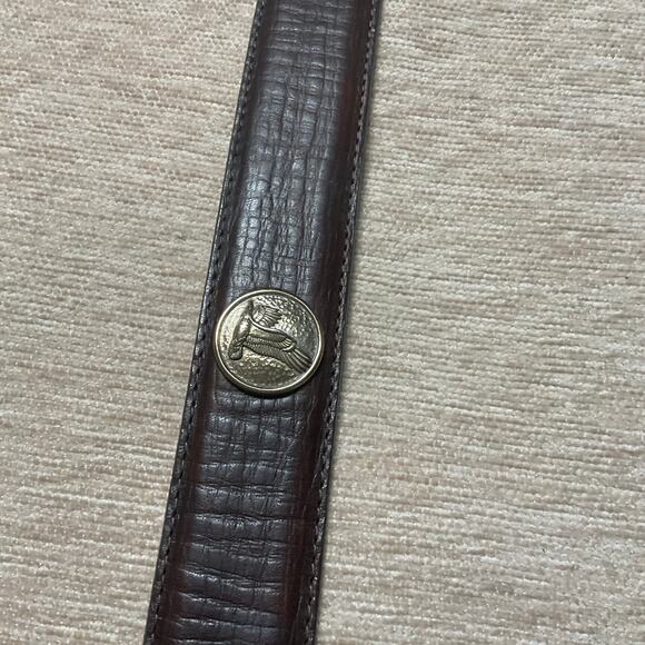 Brighton brown leather belt size 34 full green leather - Picture 5 of 11